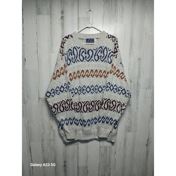 Peconic Bay Traders Men's XL Cotton Sweater Made In USA Vintage Grandpa - Picture 1 of 8